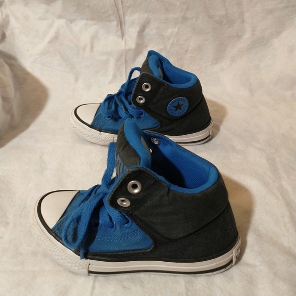 Boys Converse All Star Chuck Taylors Size 12 High Tops Blue and Black - Picture 5 of 9